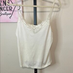 Elegant Cabernet Cotton Pink Sleeveless Camisole Size L Adjustable Straps Lace